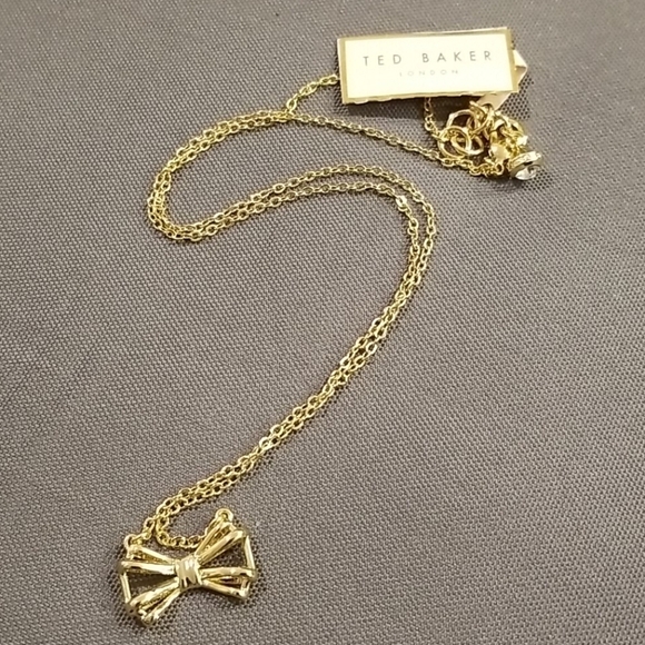 💕TED BAKER LONDON💕 Signy Sweetie Bow Pendant Necklace ~ Gold NWT - Picture 10 of 12